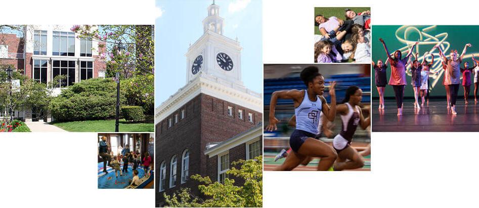 a mosaic of different images of Poly Prep's campuses